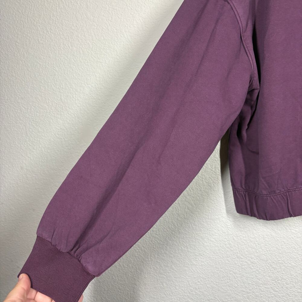 Zella Womens XL Pullover Sweatshirt Purple Claret Cotton V Neck Long Sleeves - Picture 4 of 8